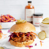 Outside Table pulled pork sandwich