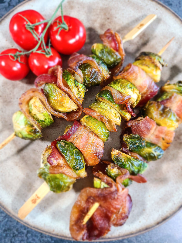 Friday Fennel Brussel Sprout Bacon Skewers