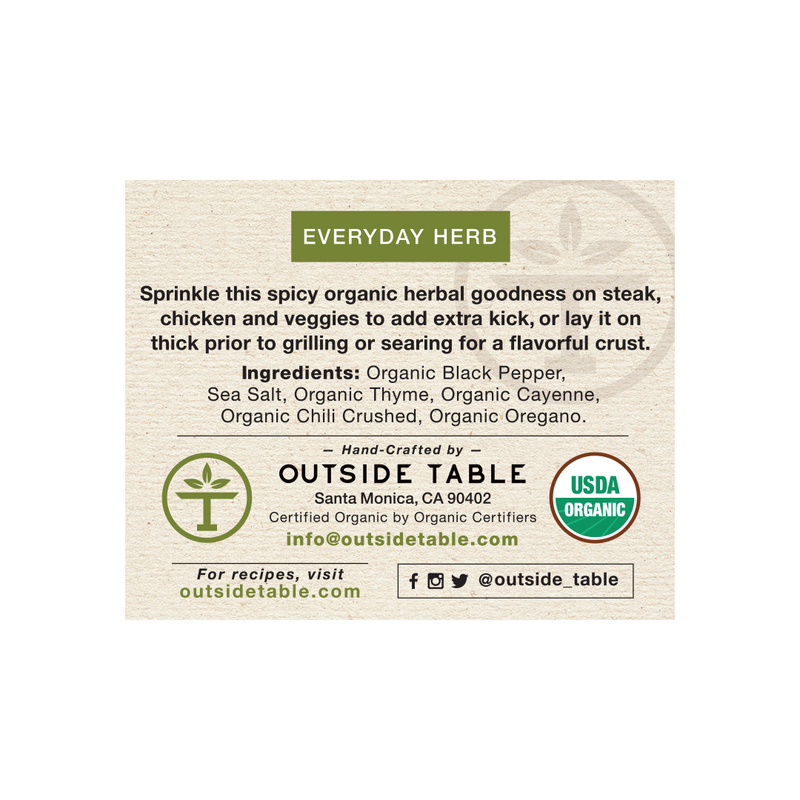 Outside Table Everyday Herb back panel